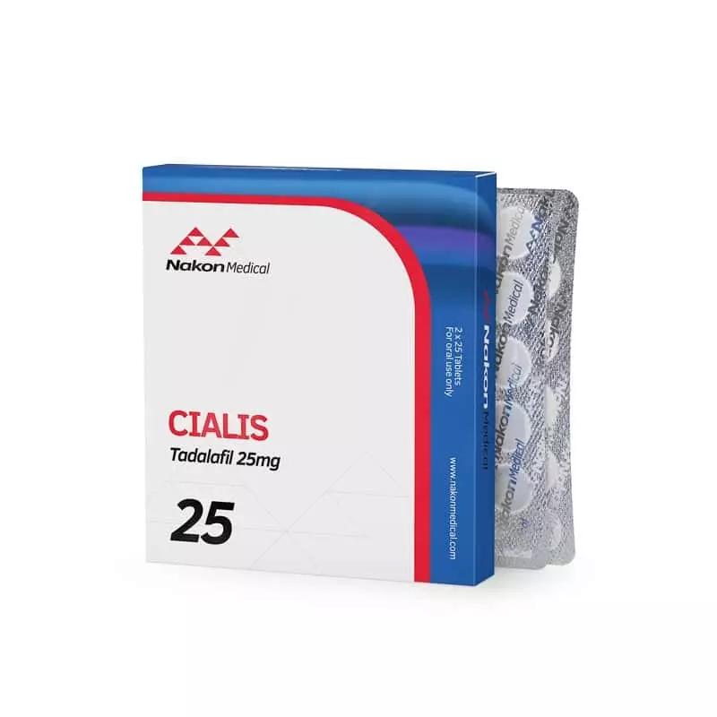 Cialis 25 Tadalafile by Nakon Medical, Tadalafil tablet, 50 pills x 25 mg