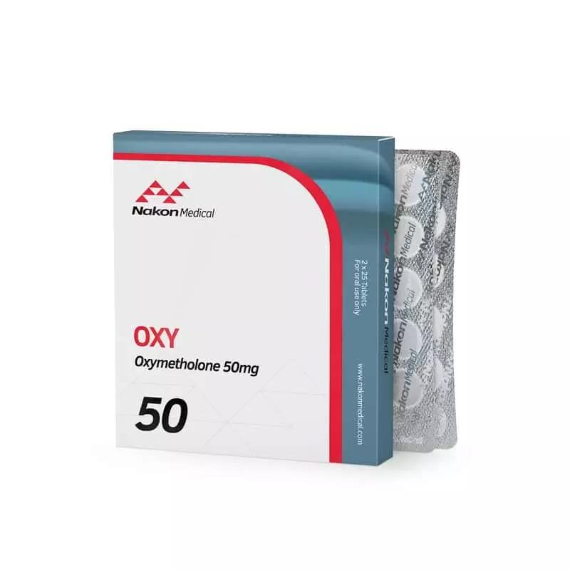 oxymetholone Oxy 50 product from Nakon Medical in tablet form with 50mg pack for muscle growth