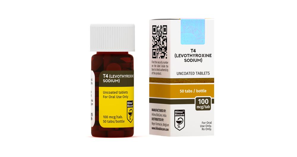 levothyroxine sodium T4 100 tablets, Hilma Biocare, 60 pills